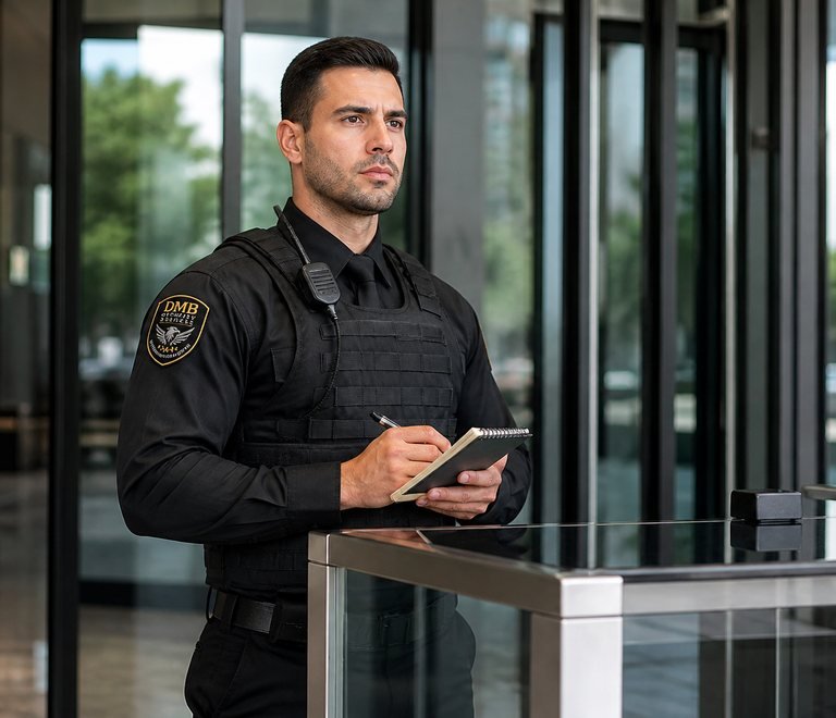 DMB uniformed security officer at a fixed post